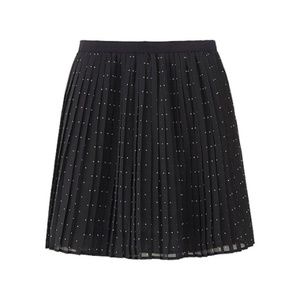 Black Chiffon Pleated Mini Skirt